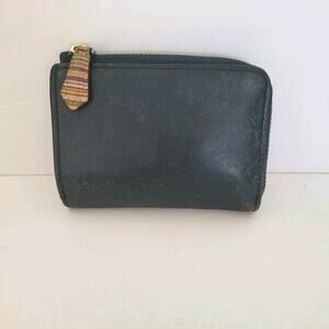 Paul Smith Unisex Leather Blue Wallet Credit Card ID Holder Small Bifold Logo